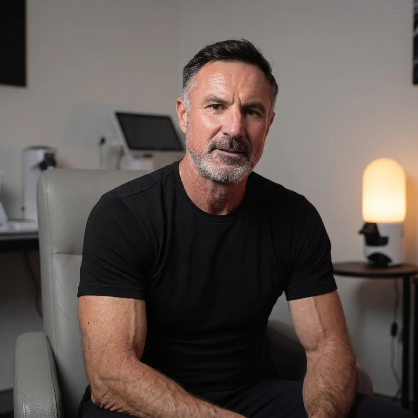 Nate Rodgers, founder of Supercell Health, seated in the Supercell clinic in Kingsford